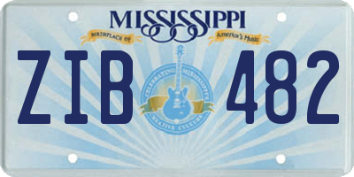 MS license plate ZIB482