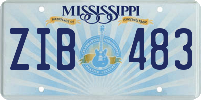 MS license plate ZIB483