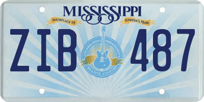 MS license plate ZIB487