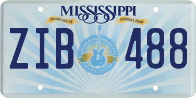 MS license plate ZIB488