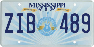 MS license plate ZIB489