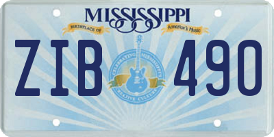 MS license plate ZIB490