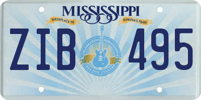 MS license plate ZIB495
