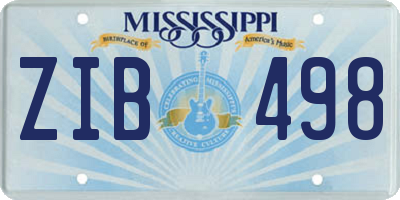 MS license plate ZIB498