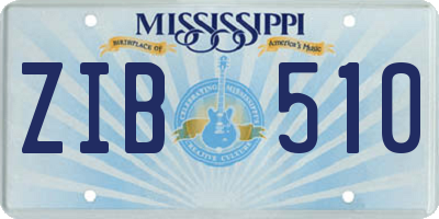 MS license plate ZIB510