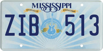MS license plate ZIB513