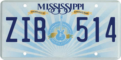 MS license plate ZIB514