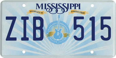 MS license plate ZIB515