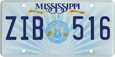 MS license plate ZIB516