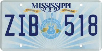 MS license plate ZIB518