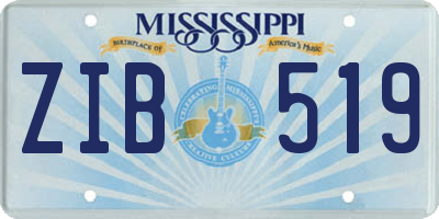 MS license plate ZIB519