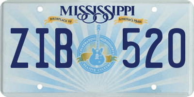 MS license plate ZIB520