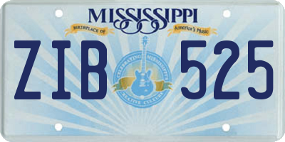 MS license plate ZIB525