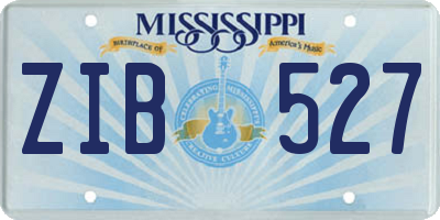 MS license plate ZIB527