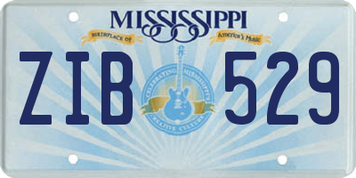 MS license plate ZIB529