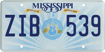 MS license plate ZIB539