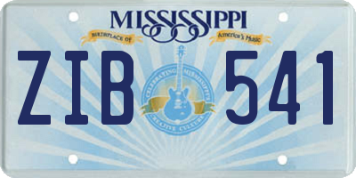 MS license plate ZIB541