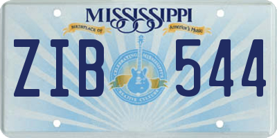MS license plate ZIB544