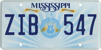MS license plate ZIB547