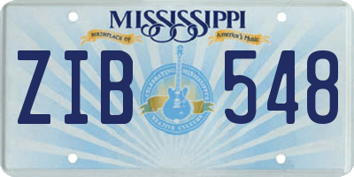 MS license plate ZIB548