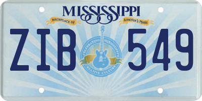 MS license plate ZIB549