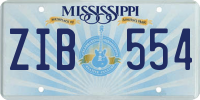 MS license plate ZIB554
