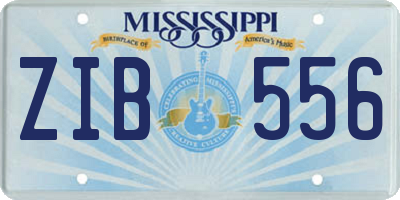 MS license plate ZIB556