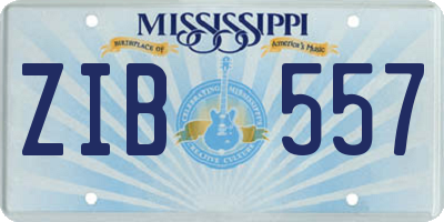 MS license plate ZIB557