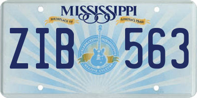 MS license plate ZIB563