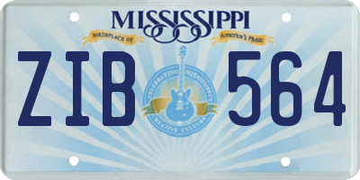 MS license plate ZIB564