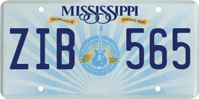 MS license plate ZIB565