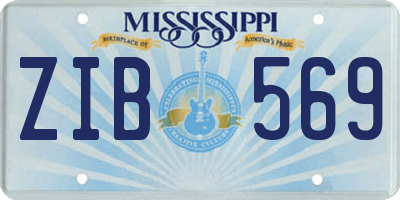 MS license plate ZIB569