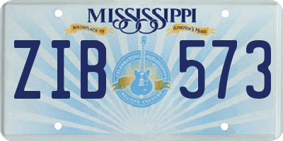 MS license plate ZIB573