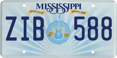 MS license plate ZIB588