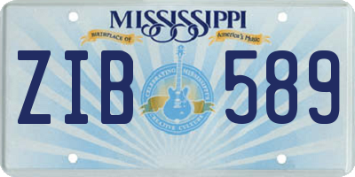MS license plate ZIB589