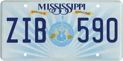MS license plate ZIB590