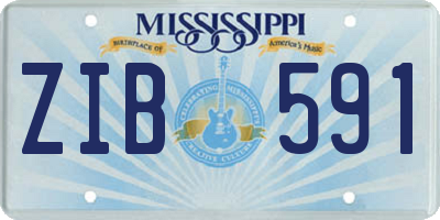 MS license plate ZIB591