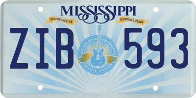 MS license plate ZIB593