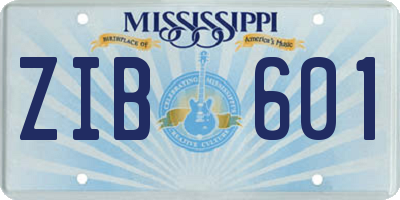 MS license plate ZIB601