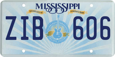 MS license plate ZIB606