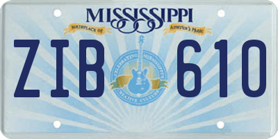 MS license plate ZIB610