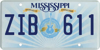 MS license plate ZIB611