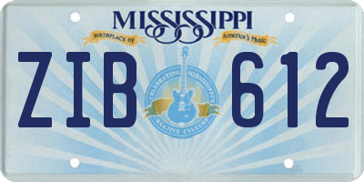 MS license plate ZIB612