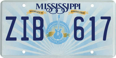 MS license plate ZIB617