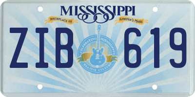 MS license plate ZIB619