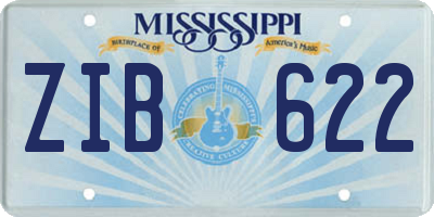 MS license plate ZIB622