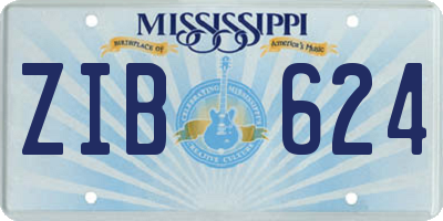 MS license plate ZIB624
