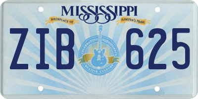 MS license plate ZIB625