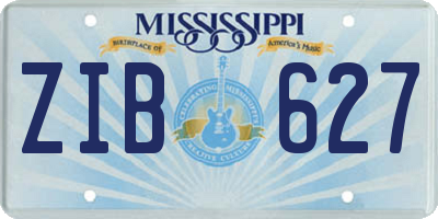 MS license plate ZIB627
