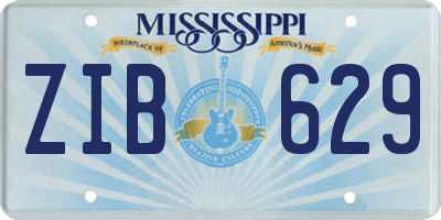MS license plate ZIB629